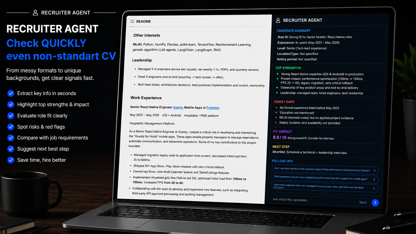 Recruiter screenshot